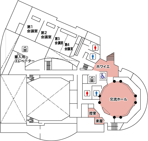 南大沢文化会館主ホール2階フロアマップ